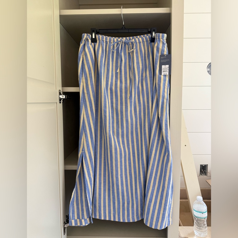 Universal Thread White and Blue Maxi A-Line Skirt
